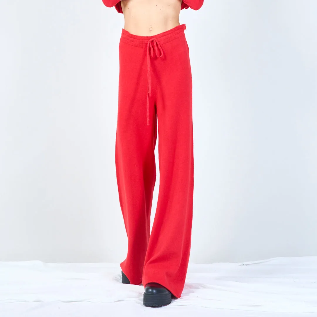 Relaxed wide-leg knit pants wholesale