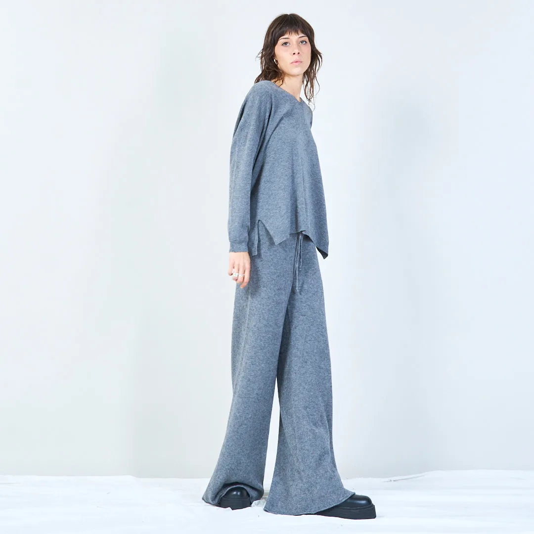 Relaxed wide-leg knit pants wholesale