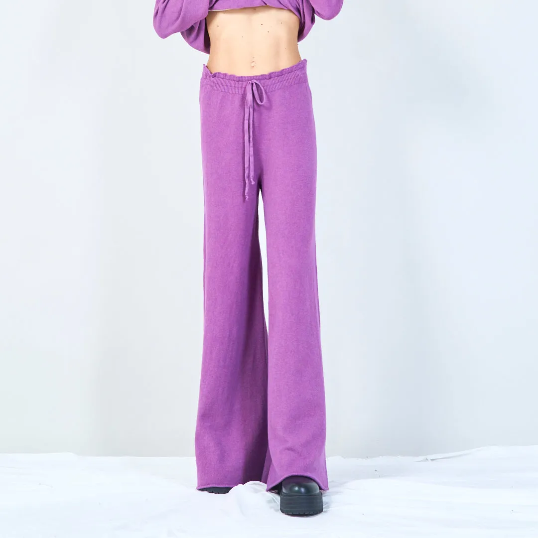 Relaxed wide-leg knit pants wholesale