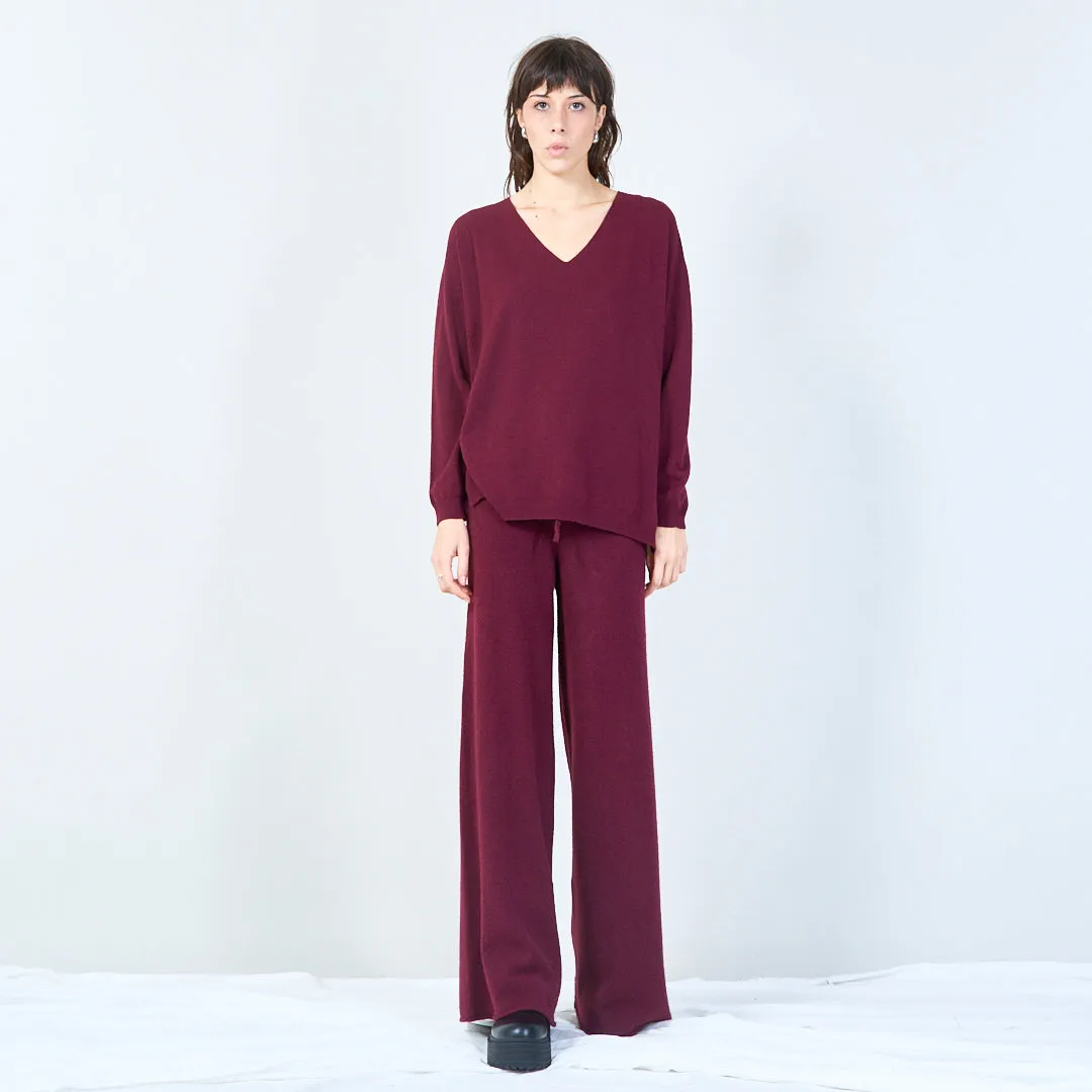 Relaxed wide-leg knit pants wholesale