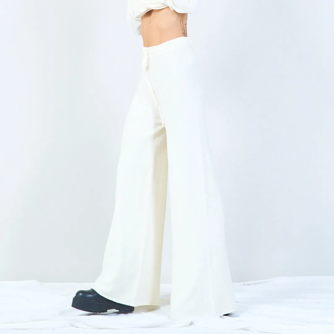 Relaxed wide-leg knit pants wholesale