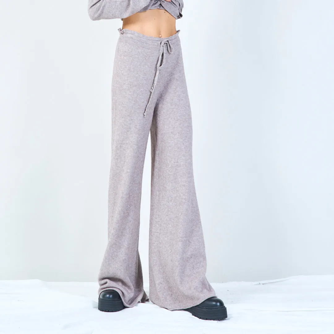 Relaxed wide-leg knit pants wholesale