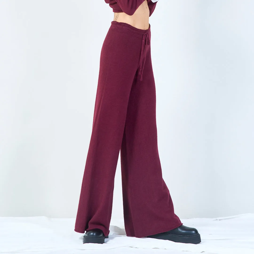 Relaxed wide-leg knit pants wholesale