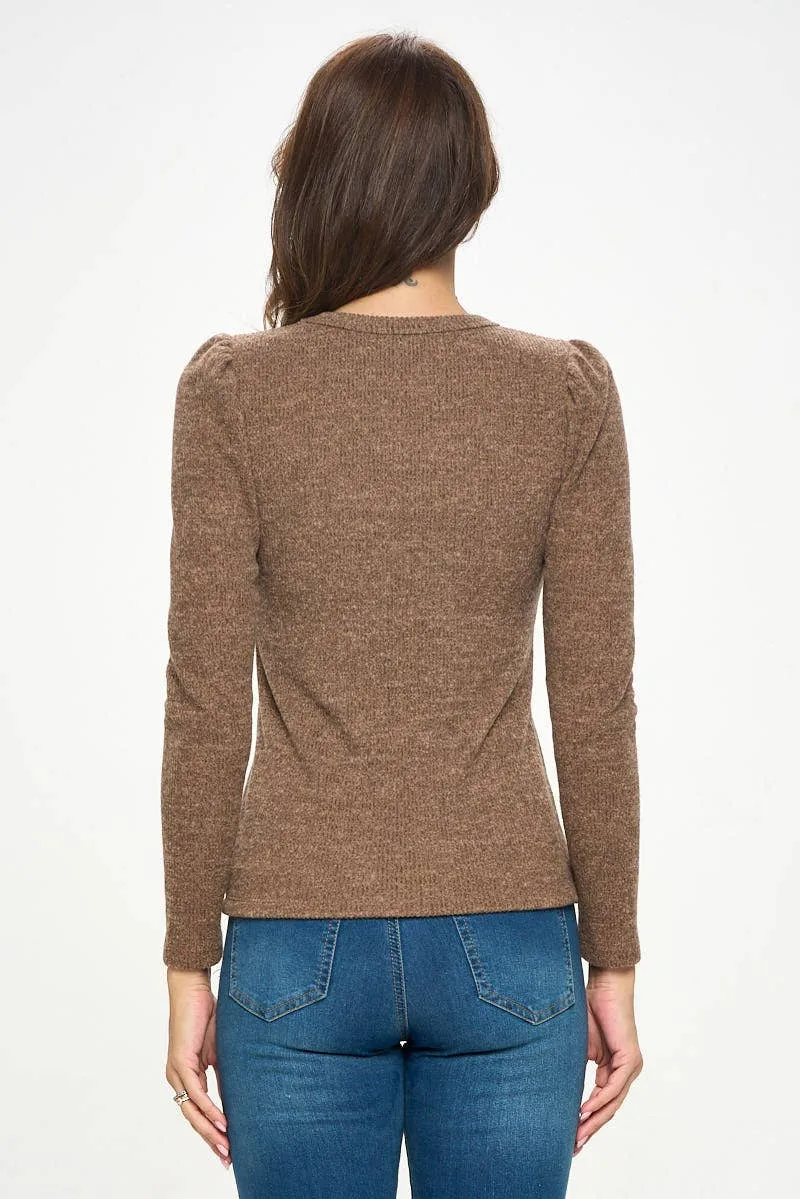 Renee C. Knit Round Neck Long Sleeve Top