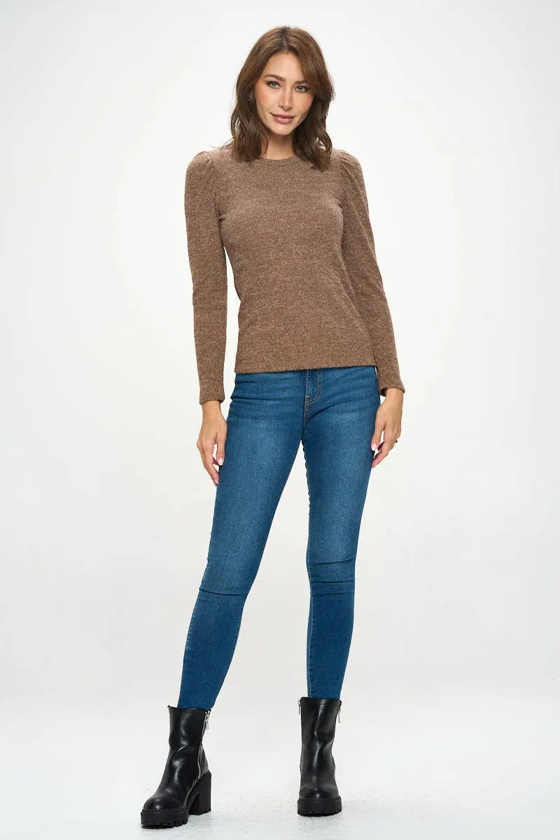 Renee C. Knit Round Neck Long Sleeve Top