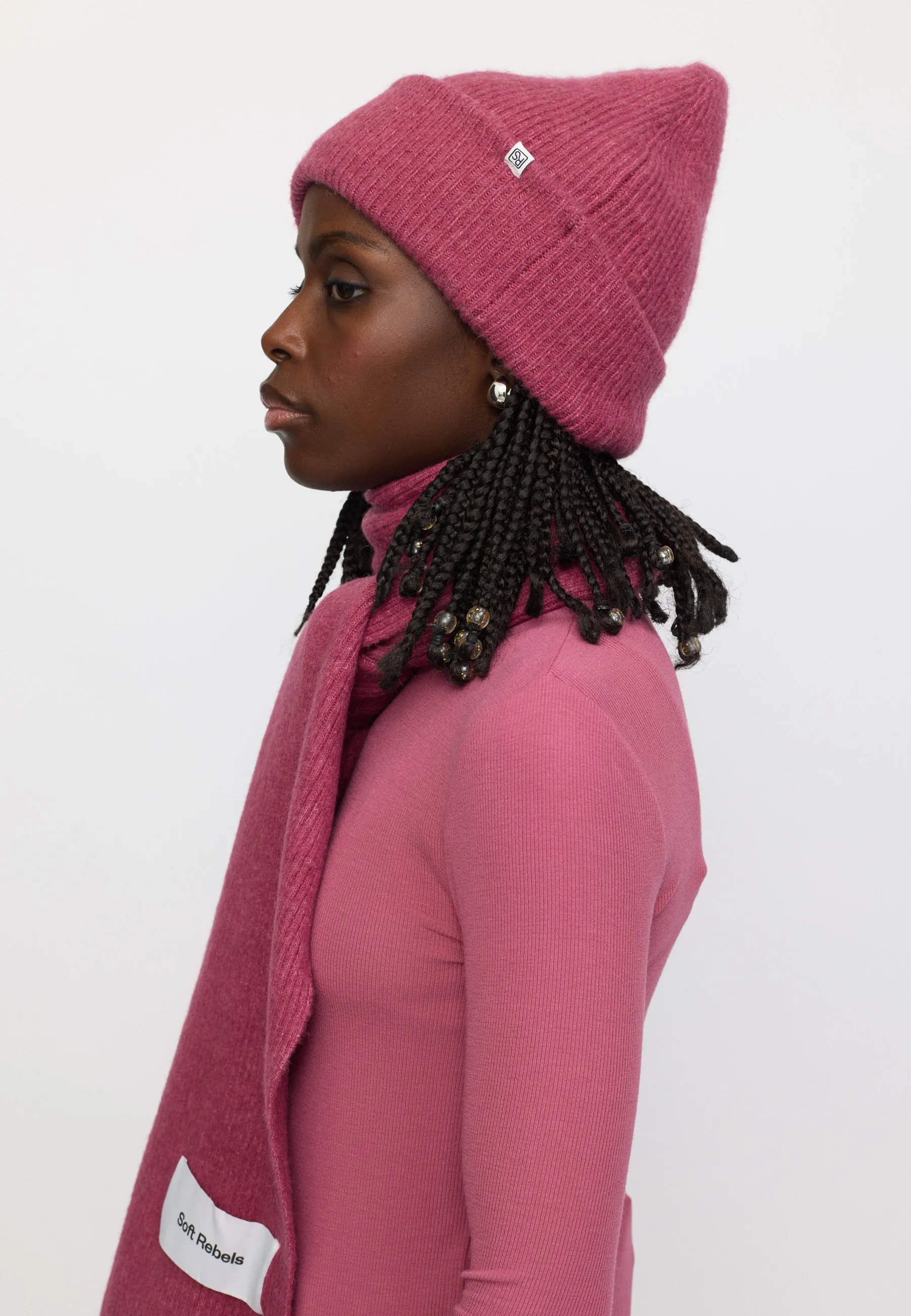 SRAllison Beanie Knit - Rose Wine Melange