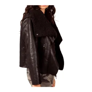 Starla Black Reversible Jacket, Faux Shearling