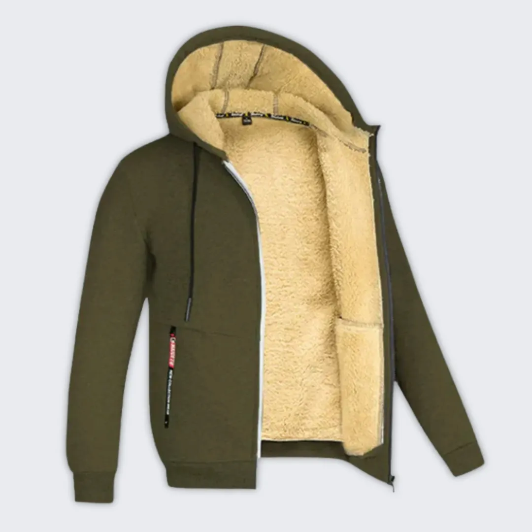 Stylish Men's Fleece-Lined Hooded Winter Jacket for Ultimate Warmth