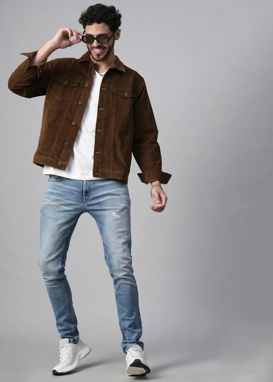 Teddy Lined Corduroy Jacket - Tan