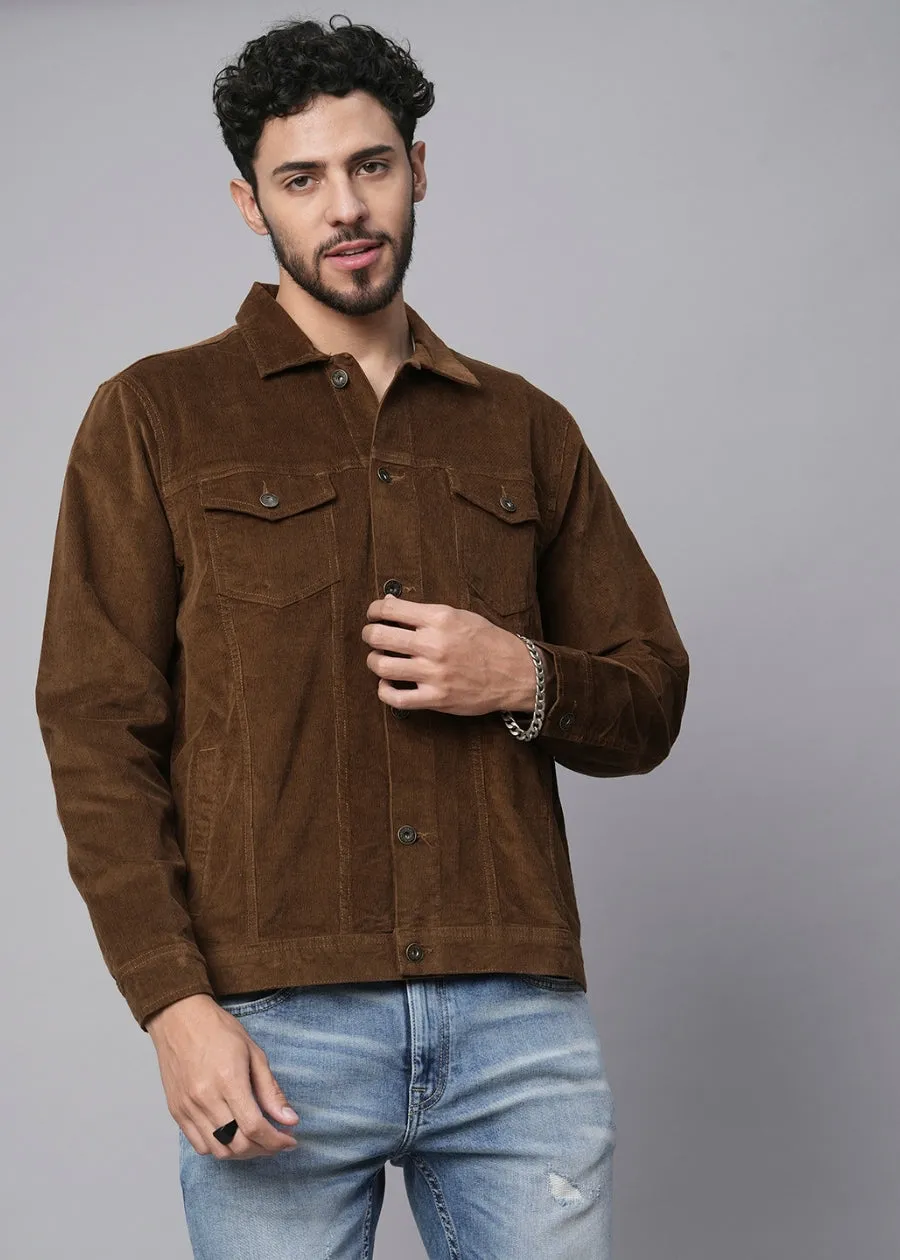 Teddy Lined Corduroy Jacket - Tan