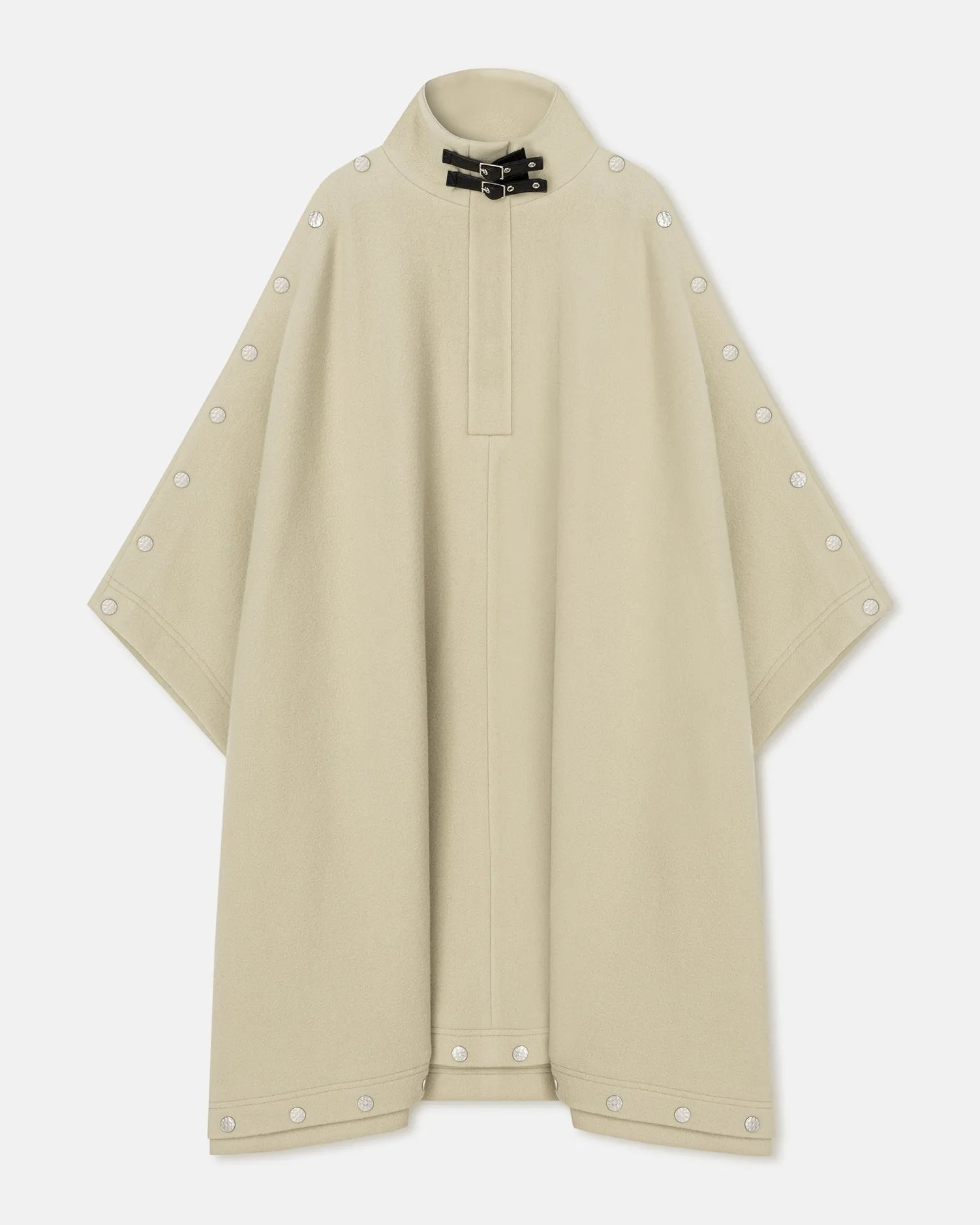 Wita - Studded Felted Wool Cape - Oat