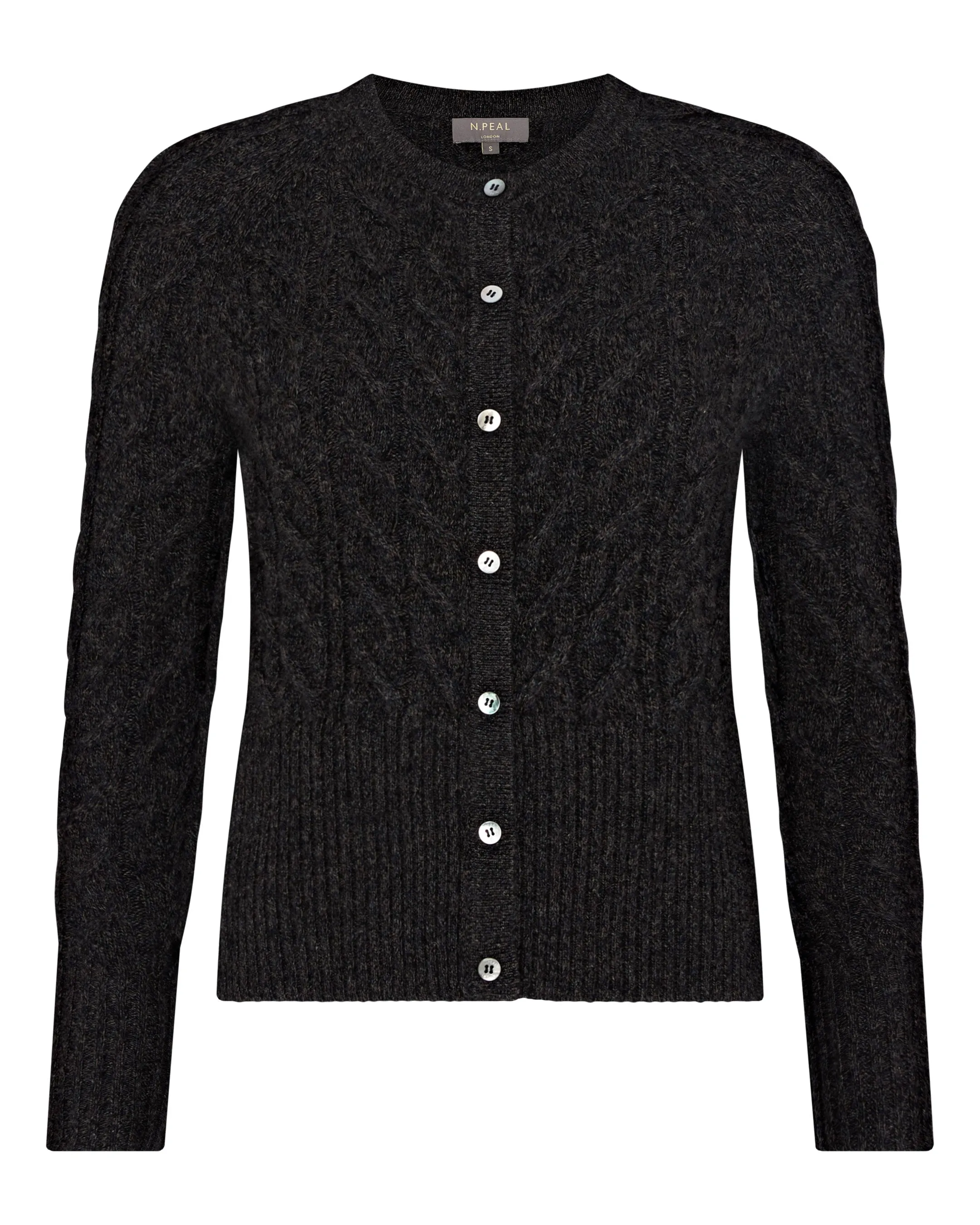 Women's Myla Cable Cashmere Cardigan Granite Grey