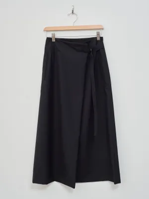 Wool Tropical Washed Skirt - Black